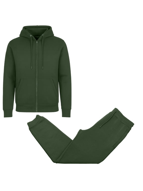 Men's 2-Piece Fleece-Lined Full Zip Hoodie & Jogger Set