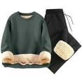 thumbnail image 1 of Men's 2-Piece Fleece-Lined Thermal Sweatshirt & Pants Set - Casual Fashion Long Sleeve Top & Drawstring Straight-Leg Pants, Keep-Warm Outfit for Fall Winter Daily Wear, 1 of 3