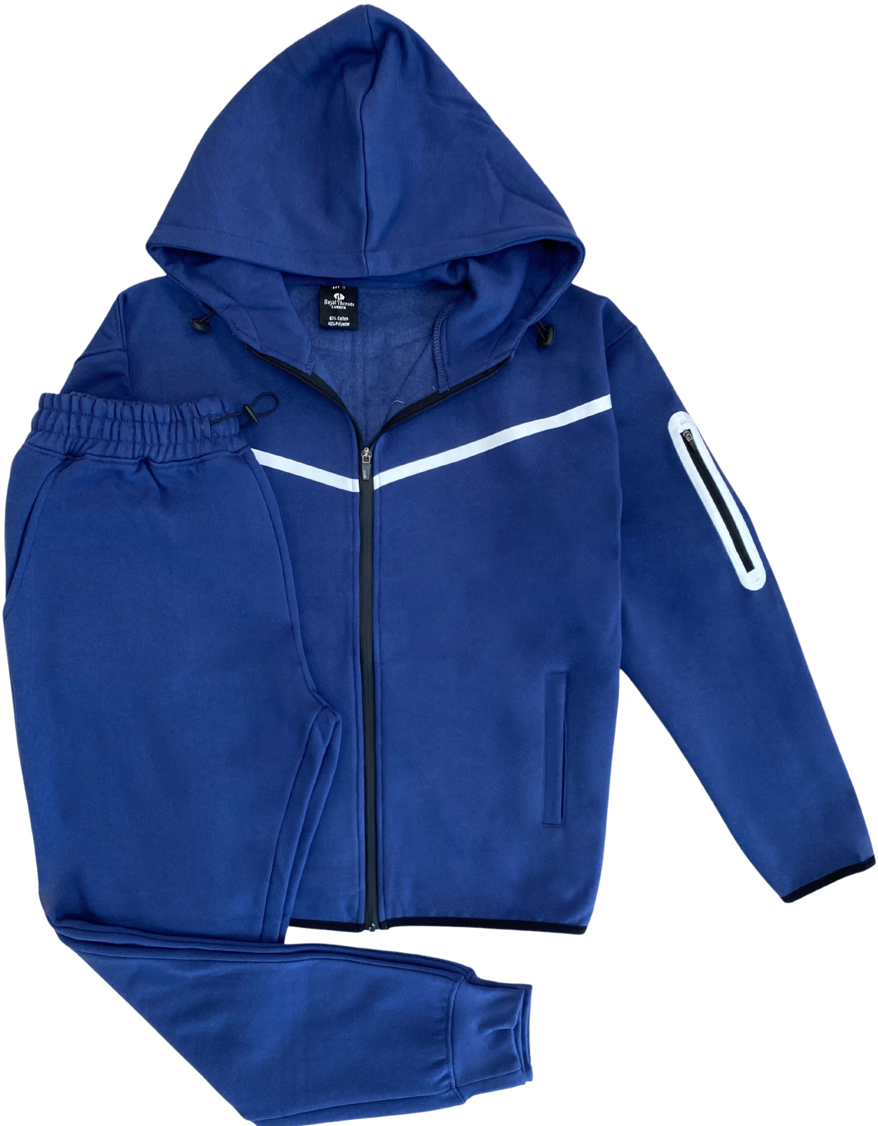 Men’s 2Piece Fleece Sweatsuit Tech Performance Heavy Winter Sweat