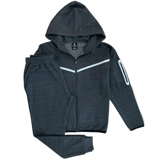 Men’s 2-Piece Fleece Sweatsuit Tech Performance Heavy Winter Sweat Jacket & Fleece Pants