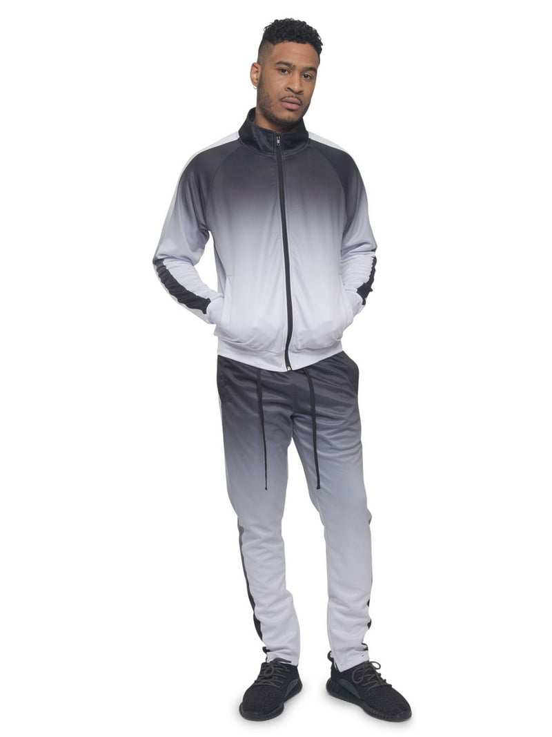 EA7 Men's Chest Logo 1/4 Zip Tracksuit - Black/Beige Sporty Set