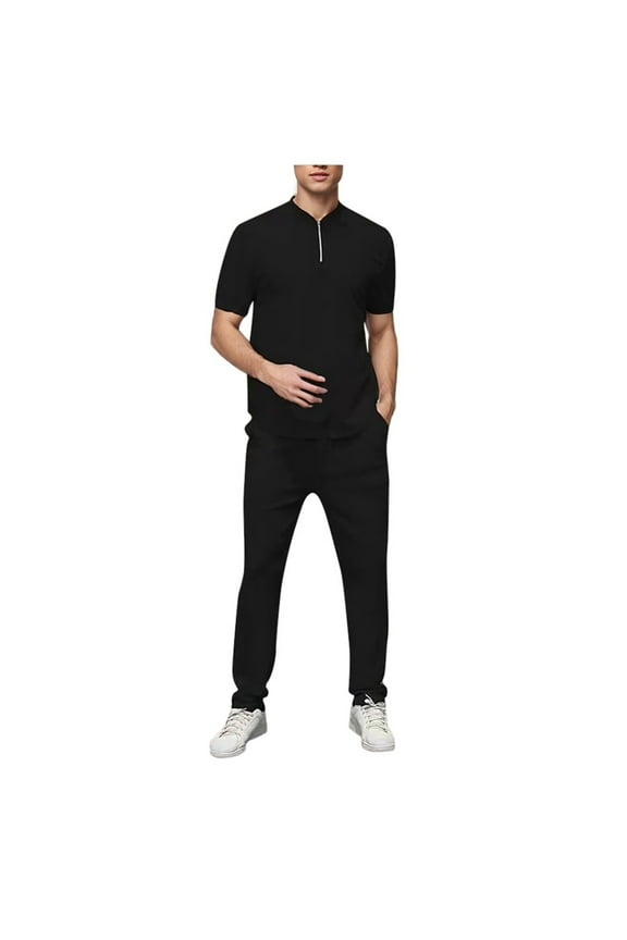 Men's 2 Piece Outfits Hipster Patchwork Tee Shirt And Shorts Set Sports Tracksuits