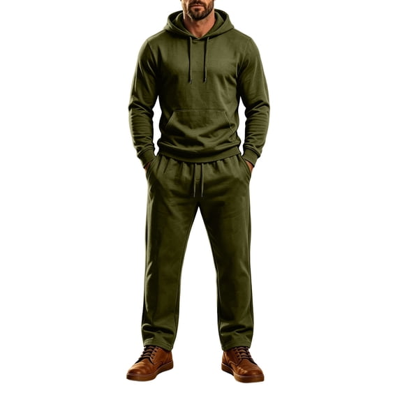 Men's 2 Piece Outfits Hoodie Sweatshirt Tracksuit & Elastic Waist Joggers Sweatpants Sweatsuit Set Casual Matching Sweatsuits Sets