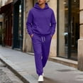 thumbnail image 1 of Men's 2 Piece Outfits，Hoodie Sweatshirt Tracksuit & Joggers Sweatpants Sweatsuit Set Casual Sport 2025 Purple S, 1 of 4