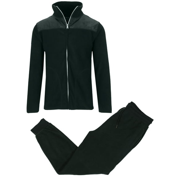 Men's 2 Piece Polar Fleece Sweater Jacket & Jogger Sweatpants Set