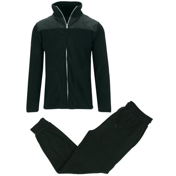Men's 2 Piece Polar Fleece Sweater Jacket & Jogger Sweatpants Set