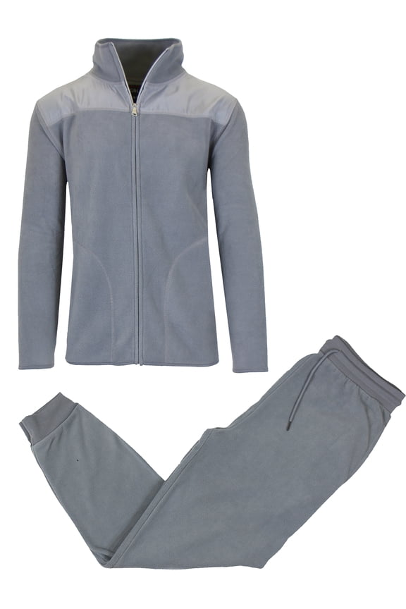 Men's 2 Piece Polar Fleece Sweater Jacket & Jogger Sweatpants Set