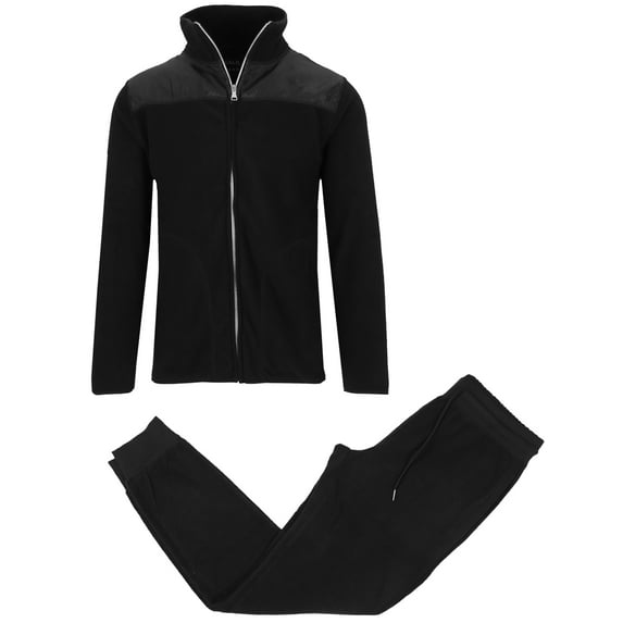 Men's 2 Piece Polar Fleece Sweater Jacket & Jogger Sweatpants Set