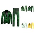 thumbnail image 1 of Men's 2-Piece Print Suit Long Sleeve Floral Button Blazer Pants Set Multi-Pocket Slim Fit Party Holiday Event Wear, 1 of 6