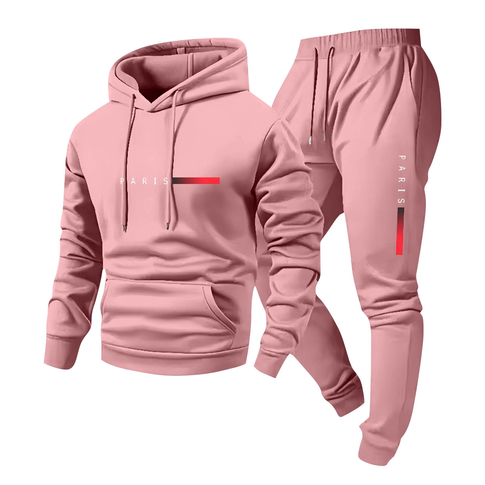 Men's 2-Piece Pullover Hoodie & Pants Tracksuit - Casual Athletic
