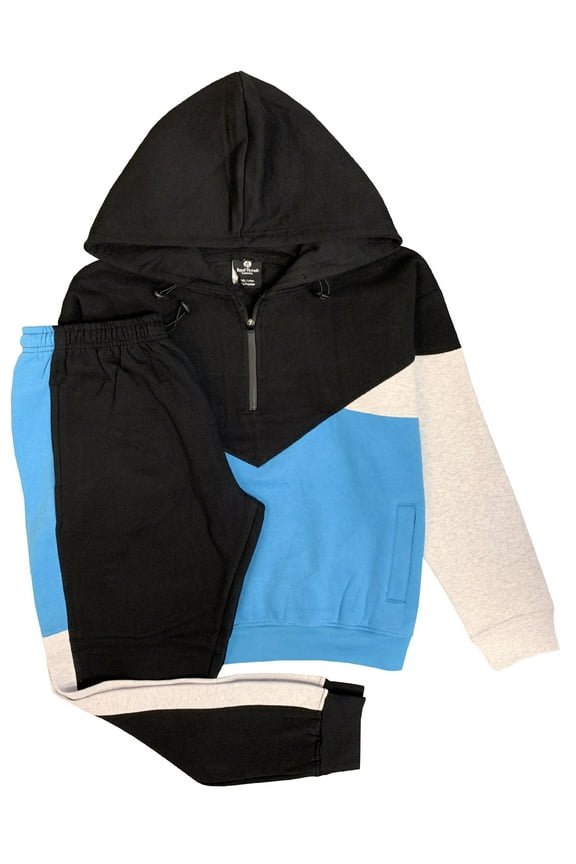Men’s 2-Piece Quarter Zip Fleece Hoodie Sports Fleece Sweatsuit Heavy Winter Sweat Jacket & Fleece Pants