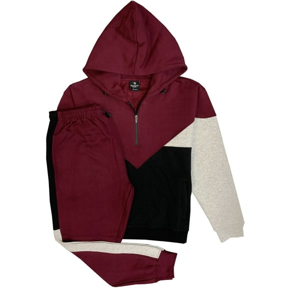 Men’s 2-Piece Quarter Zip Fleece Hoodie Sports Fleece Sweatsuit Heavy Winter Sweat Jacket & Fleece Pants