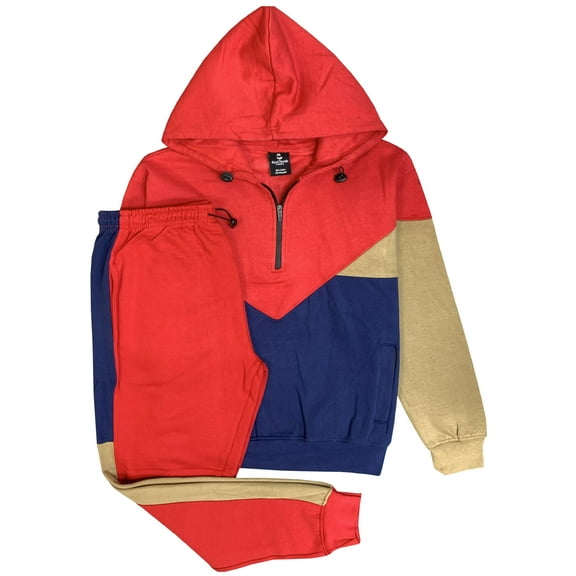 Men’s 2-Piece Quarter Zip Fleece Hoodie Sports Fleece Sweatsuit Heavy Winter Sweat Jacket & Fleece Pants