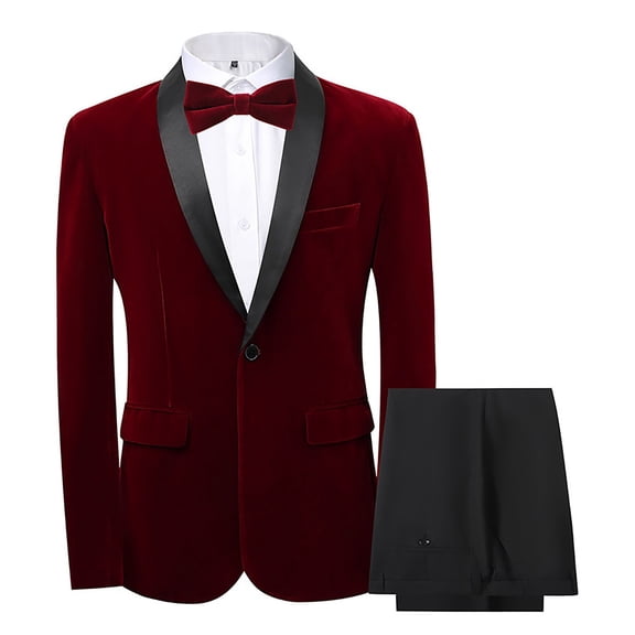 Men's 2 Piece Sequin Suit Slim Fit Shiny One Button Tuxedo Jacket Pants Set Wedding Party Prom Black