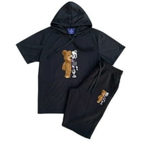 Men's 2 Piece Short Set Teddy Bear Design Summer Outfit