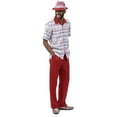 thumbnail image 1 of Men's 2 Piece Short Sleeve Walking Suit Contrast Striped Pattern in Red - 2023, 1 of 3
