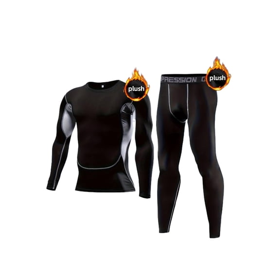 Men's 2-Piece Ski Base Layer Set - Thermal Compression Top & Pants for Snow Sports