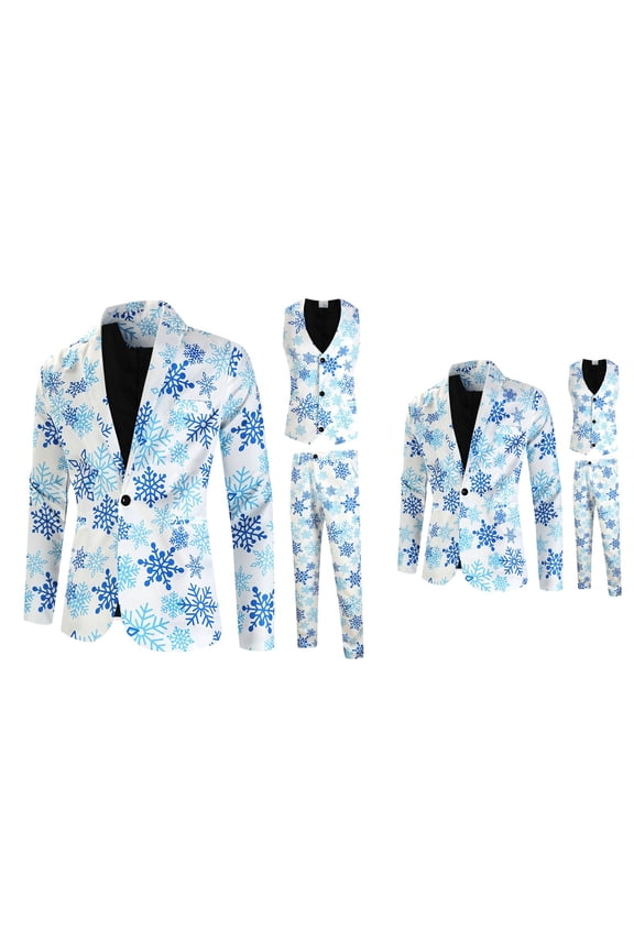 Men's 2-Piece Slim Fit Business Suit with Two-Button Blazer and Adjustable Waist Trousers for Everyday and Formal Wear