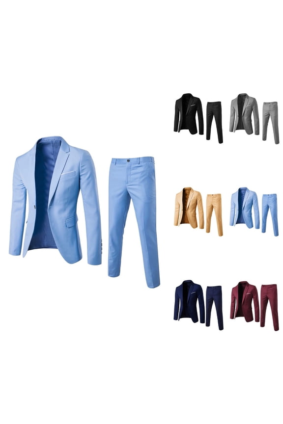 Men's 2 Piece Slim Fit Suit Set with Vest Pants, Business Wedding Party Blazer Jacket Coats 3pc with Tie