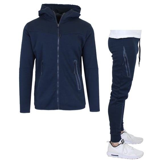 Men's 2-Piece Slim Fitting Hoodie & Jogger Tech Set (Sizes, S-2XL)