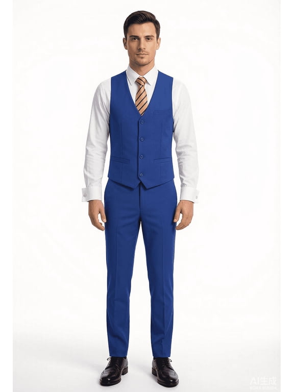 Men's 2-Piece Suit, Vest Pants Set for Men, Casual Waistcoat with Tie for Prom Wedding Homecoming