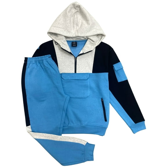 Men's 2-Piece Sweatsuit Quarter Zip Hoodie with Jogger sweatpants Heavy Fleece Material Fleece Outfit