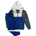 thumbnail image 1 of Men's 2-Piece Sweatsuit Quarter Zip Hoodie with Jogger sweatpants Heavy Fleece Material Fleece Outfit, 1 of 4