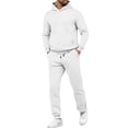 thumbnail image 1 of Men's 2 Piece Sweatsuits Outfit Pullover Hoodie and Sweatpants Casual Daily Wear Spring Summer Breathable Set, 1 of 5