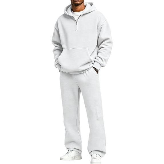 Men’s 2 Piece Tracksuit Big and Tall Pullover Breathable Hooded Sweatsuit Sweat Outfit Set Regular Fit Sweatpants and Hoodie Matching Set Drawstring Waist Loungewear
