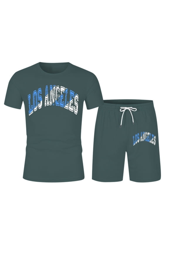 Men's 2 Piece Tracksuit Jogging Suit Comfortable Summer Outfit Oversized Sports Clothing Two Piece Men's Fitness Suit Short Sleeve T Shirt + Shorts Pyjamas Loungewear