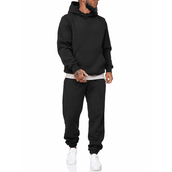 Men's 2 Piece Tracksuit Set,Baggy Casual Athletic Long Sleeve Pullover Hoodie Jogging Track Outfit,Soft Sweatsuit for Travel