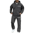thumbnail image 1 of Men's 2 Piece Tracksuit Set Full Zip Sports Jogging Suits Sets Athletic Running Sweatsuits with Zip Pockets Jogging Tracksuit Mens, 1 of 3