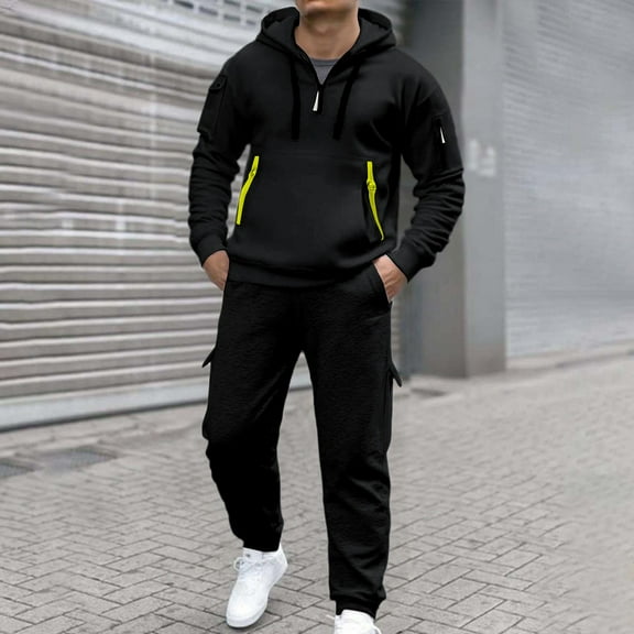 Men's 2 Piece Tracksuit Set Long Sleeve Track suits Athletic Full Zip Active Sports Sets Track Suit for Jogging or Warm Up