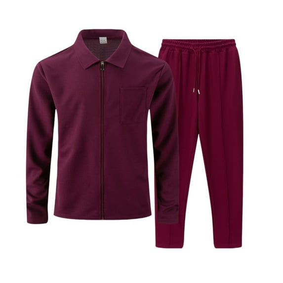 Men’s 2-Piece Tracksuit Set, Zipper Jacket with Long Sleeve and Drawstring Pants, Casual Athletic Sportswear Outfit