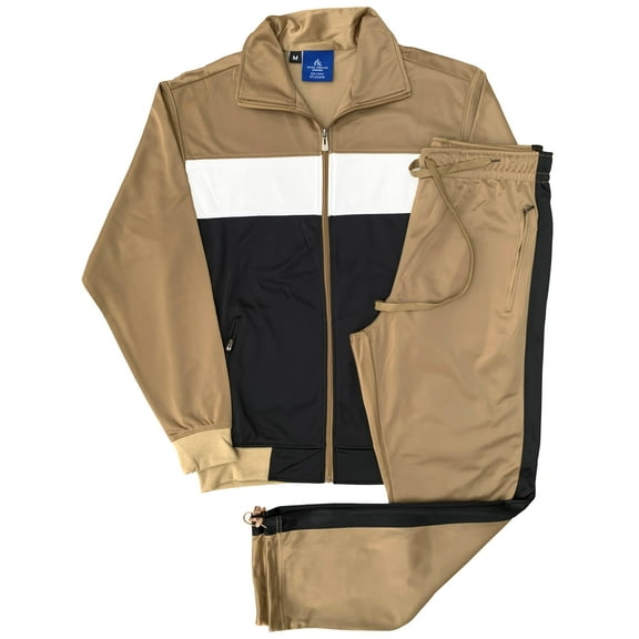 Men’s 2-Piece Tracksuit Traditional Coral Blocks Active Track Jacket and Track pants Outfit