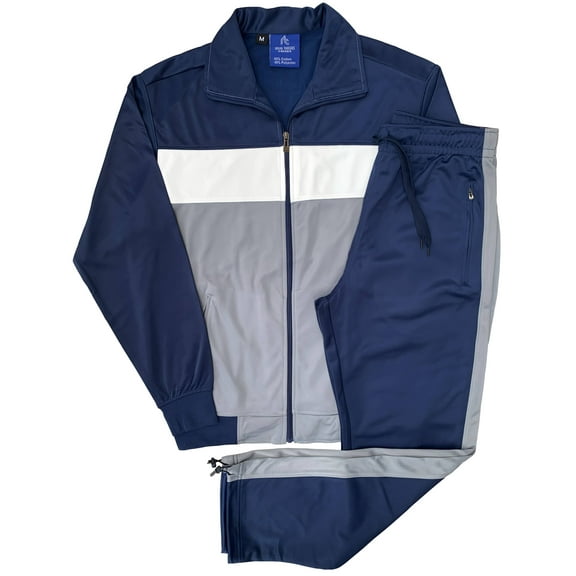 Men’s 2-Piece Tracksuit Traditional Coral Blocks Active Track Jacket and Track pants Outfit