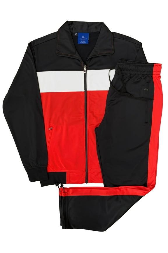 Men’s 2-Piece Tracksuit Traditional Coral Blocks Active Track Jacket and Track pants Outfit