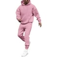 thumbnail image 1 of Men's 2 Piece Tracksuits Fleece Pullover Sweatsuits Athletic Fit Jogging Hoodie Outfit Set 2025 Hot Pink 3XL, 1 of 2