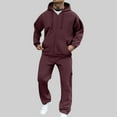 thumbnail image 1 of Men's 2 Piece Tracksuits Full-zip Hoodie Jacket and Cargo Sweatpant Sets Jogging Sports Sweatsuits with Pockets (S, Purple), 1 of 7