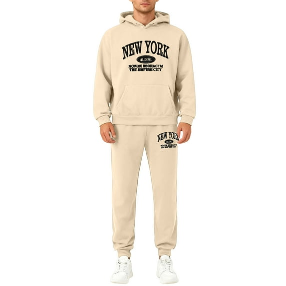 Men's 2 Piece Tracksuits Long Sleeve Hoodie and Joggers 2-Piece Men Running Sets Autumn and Winter Clothing Suits