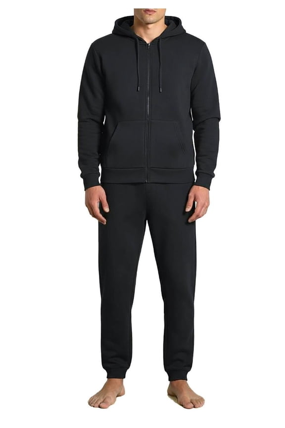 Men's 2 Piece Tracksuits Sets Fleece Lined Jogging Sweatsuits Full Zip Hoodie & Sweatpants Warm Up Track Suits