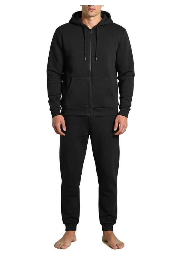 Men's 2 Piece Tracksuits Sets Fleece Lined Jogging Sweatsuits Full Zip Hoodie & Sweatpants Warm Up Track Suits