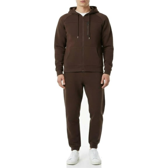 Men's 2 Piece Tracksuits Sets Fleece Lined Jogging Sweatsuits Full Zip Hoodie & Sweatpants Warm Up Track Suits