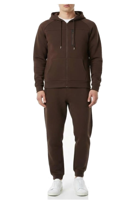 Men's 2 Piece Tracksuits Sets Fleece Lined Jogging Sweatsuits Full Zip Hoodie & Sweatpants Warm Up Track Suits