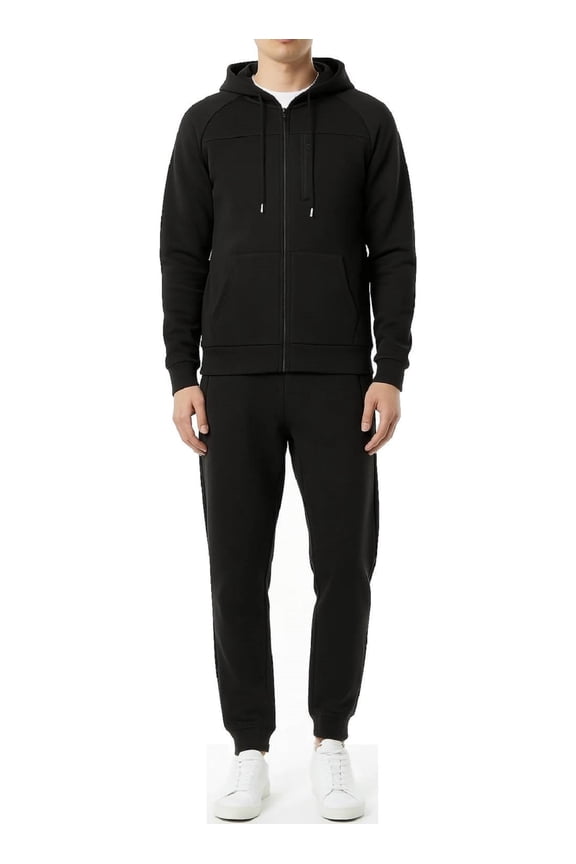 Men's 2 Piece Tracksuits Sets Fleece Lined Jogging Sweatsuits Full Zip Hoodie & Sweatpants Warm Up Track Suits