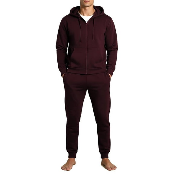 Men's 2 Piece Tracksuits Sets Fleece Lined Jogging Sweatsuits Full Zip Hoodie & Sweatpants Warm Up Track Suits