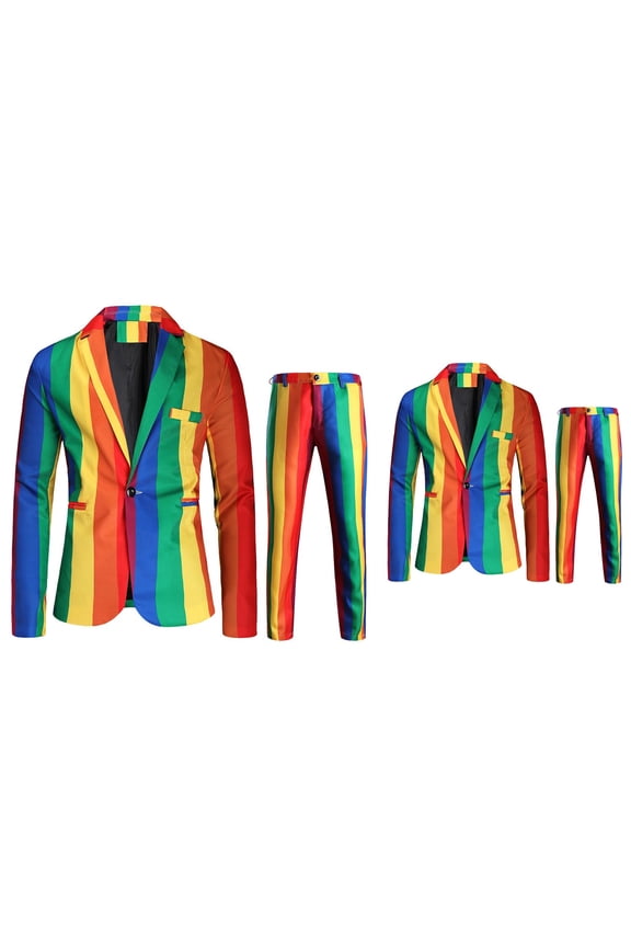 Men's 2-Piece Tuxedo Set with 1-Button Jacket and Pants, Formal Business Suit for Work and Casual Events