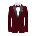 thumbnail image 1 of Men's 2-Piece Velvet Birdseye Lapel Slim-Fit Tuxedo With Performance Stretch Pants & Bow Tie, 1 of 4