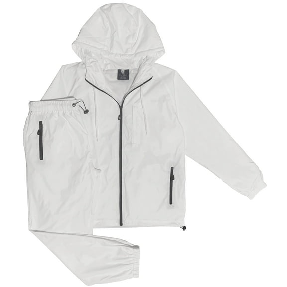 Men’s 2-Piece light weight Windbreaker Suit Jogger Sauna GYM Set with Mesh Lining