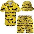 thumbnail image 1 of Men's 2 Piece Tracksuit Hawaiian Shirt Shorts Button Down Shirt and Shorts Sets with Bucket Hats 3XL, 1 of 2